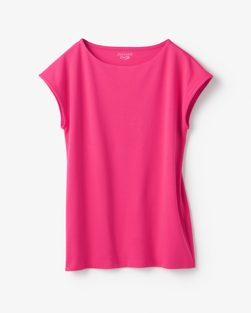 ボートネック／フレンチ袖・ドゥクラッセＴシャツ（58cm丈) 詳細画像 フューシャピンク 4