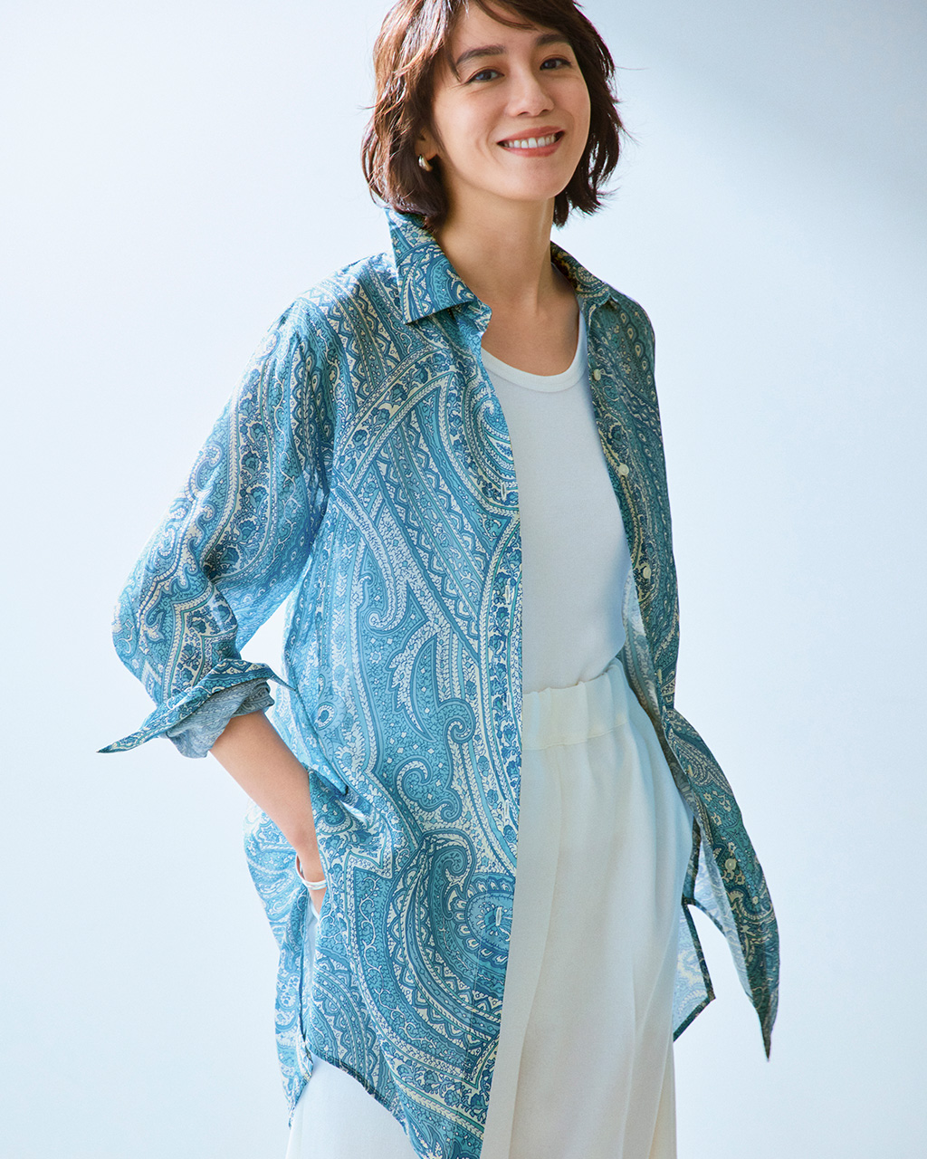 シアーラミー・ロングシャツ 詳細画像