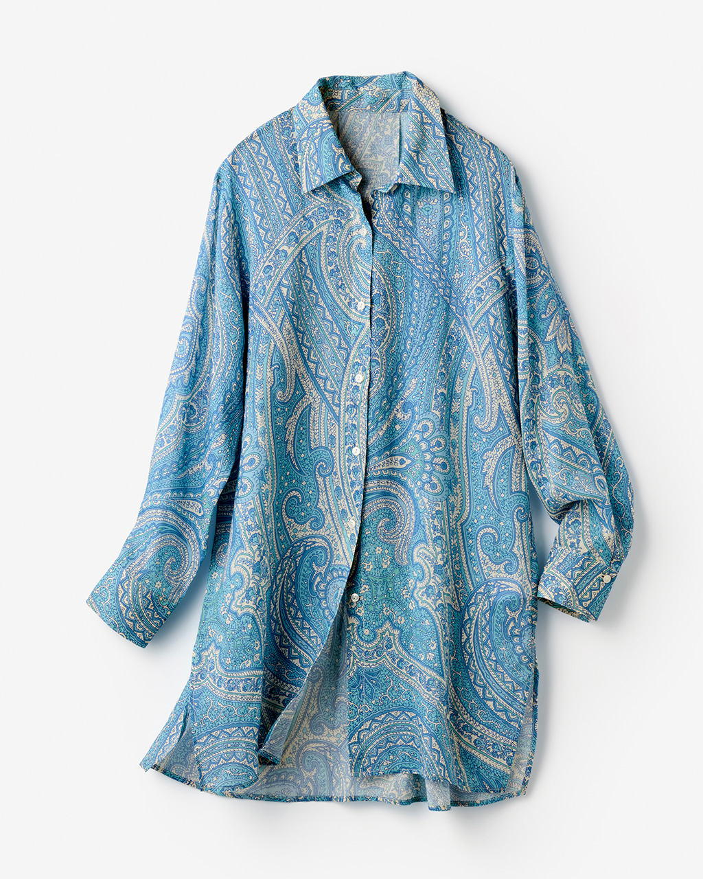 シアーラミー・ロングシャツ 詳細画像 ペイズリー 8