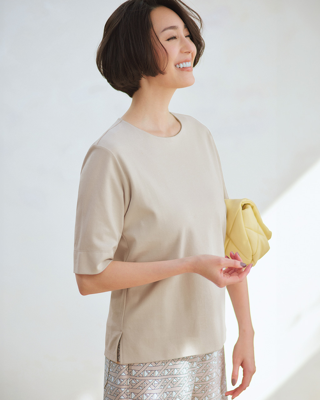 コンパクトフォルム／5分袖・ドゥクラッセTシャツ