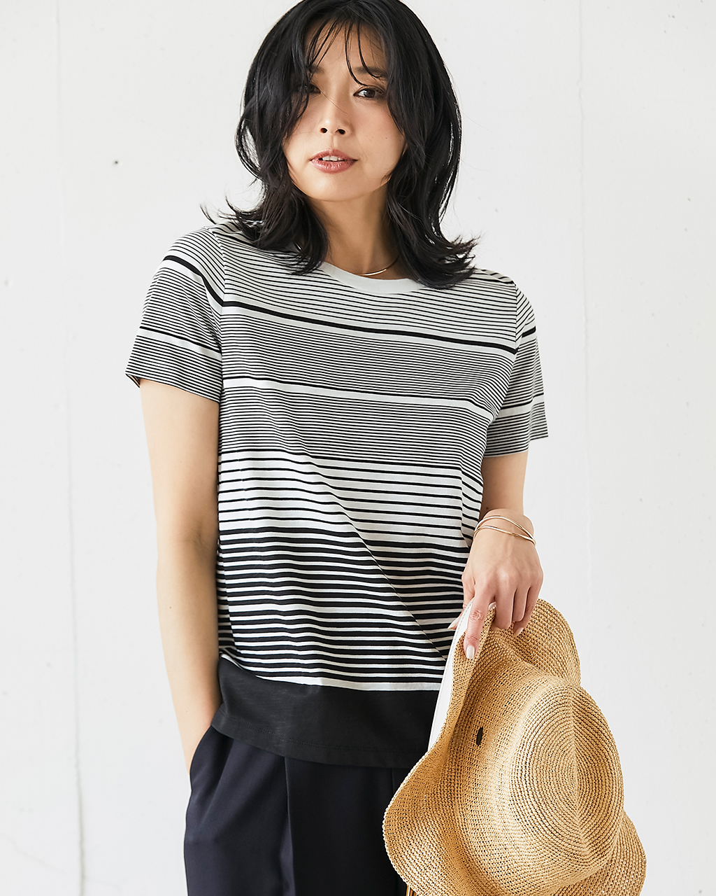 綿スラブ・総柄プリントTシャツ 詳細画像 ブラックパターン 1