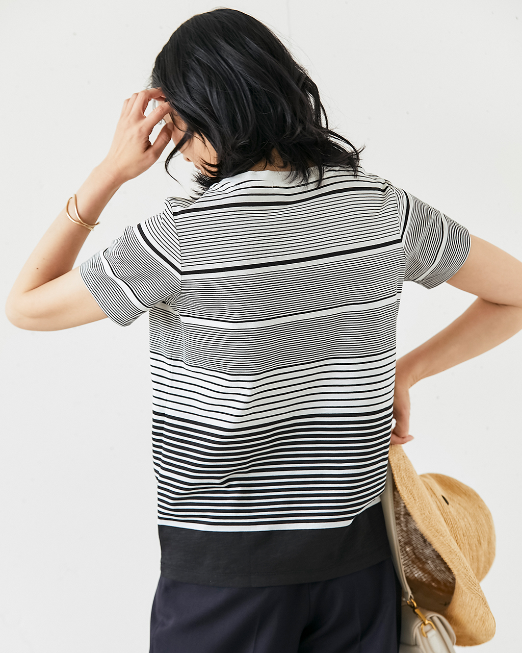 綿スラブ・総柄プリントTシャツ 詳細画像 ブラックパターン 2