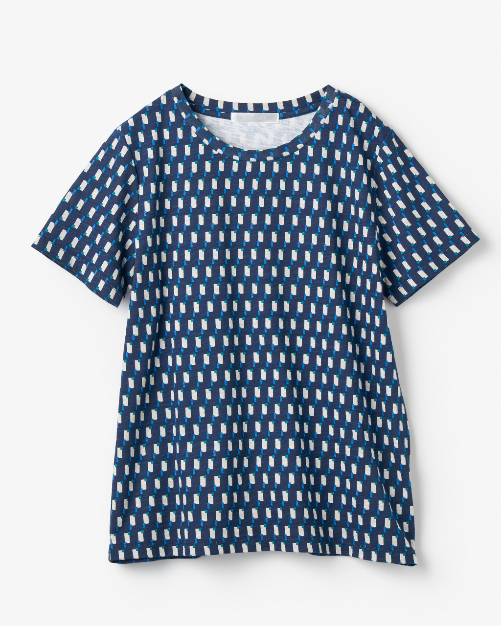 綿スラブ・総柄プリントTシャツ 詳細画像 ネイビー 1