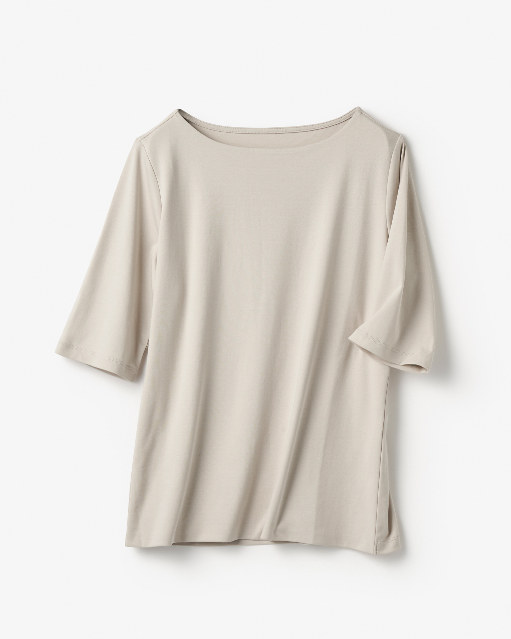 ボートネック・5分袖／スーピマ・ドゥクラッセTシャツ 詳細画像 ライトグレー 3