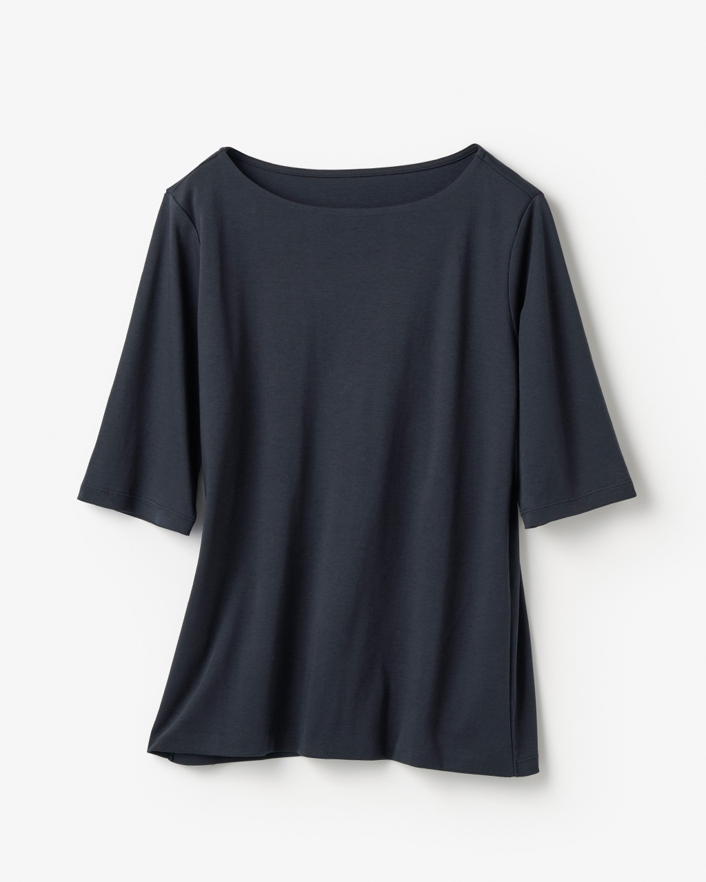 ボートネック・5分袖／スーピマ・ドゥクラッセTシャツ 詳細画像 ミッドナイトブルー 5