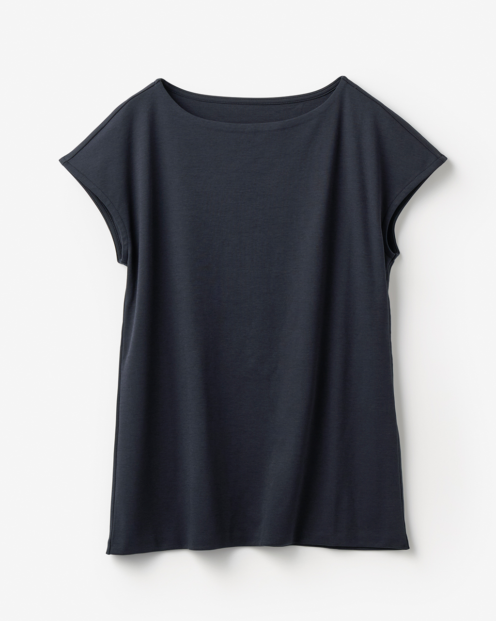ボートネック・フレンチ袖／スーピマ・ドゥクラッセTシャツ 詳細画像 ミッドナイトブルー 3