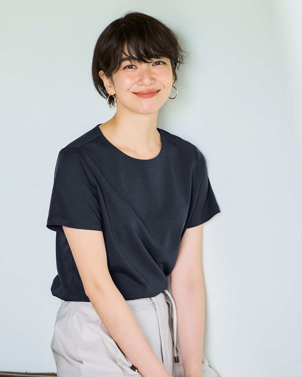 クルーネック・半袖／スーピマ・ドゥクラッセTシャツ 詳細画像 ミッドナイトブルー 1