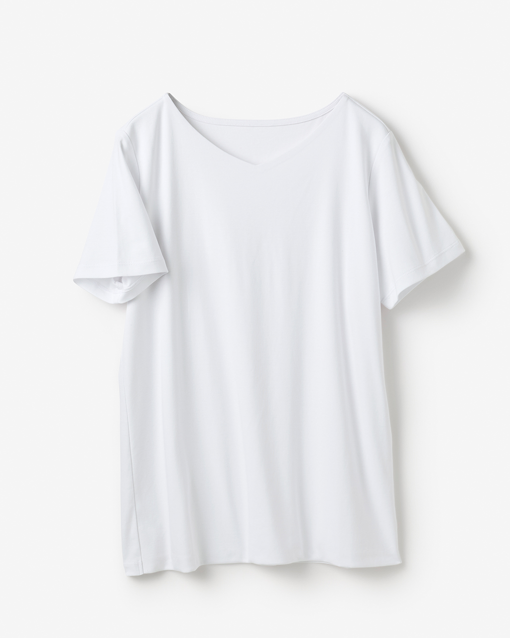浅Vネック・半袖／スーピマ・ドゥクラッセTシャツ 詳細画像 ホワイト 4
