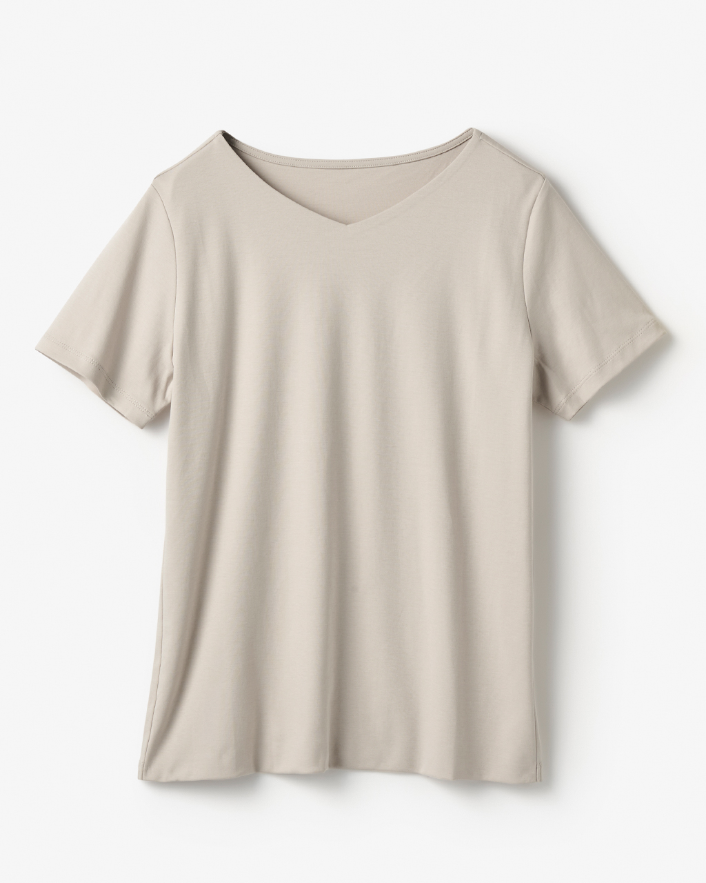 浅Vネック・半袖／スーピマ・ドゥクラッセTシャツ 詳細画像 ライトグレー 3