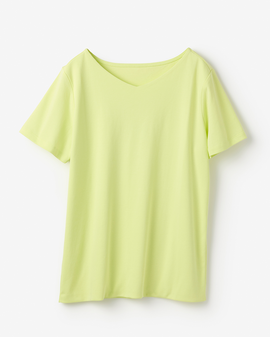 浅Vネック・半袖／スーピマ・ドゥクラッセTシャツ 詳細画像 アップルイエロー 1