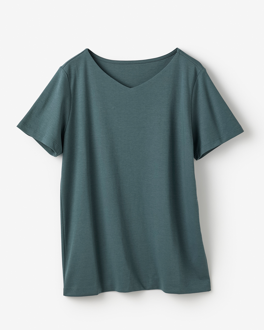浅Vネック・半袖／スーピマ・ドゥクラッセTシャツ 詳細画像 グレーブルー 3