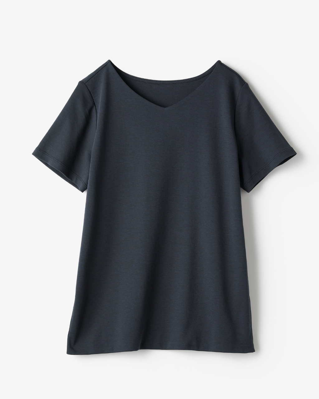 浅Vネック・半袖／スーピマ・ドゥクラッセTシャツ 詳細画像 ミッドナイトブルー 3