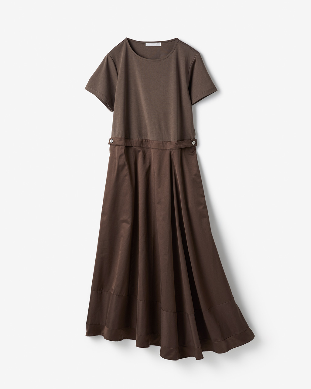 異素材コンビ・アシンメトリーワンピース 詳細画像 ブラウン 9